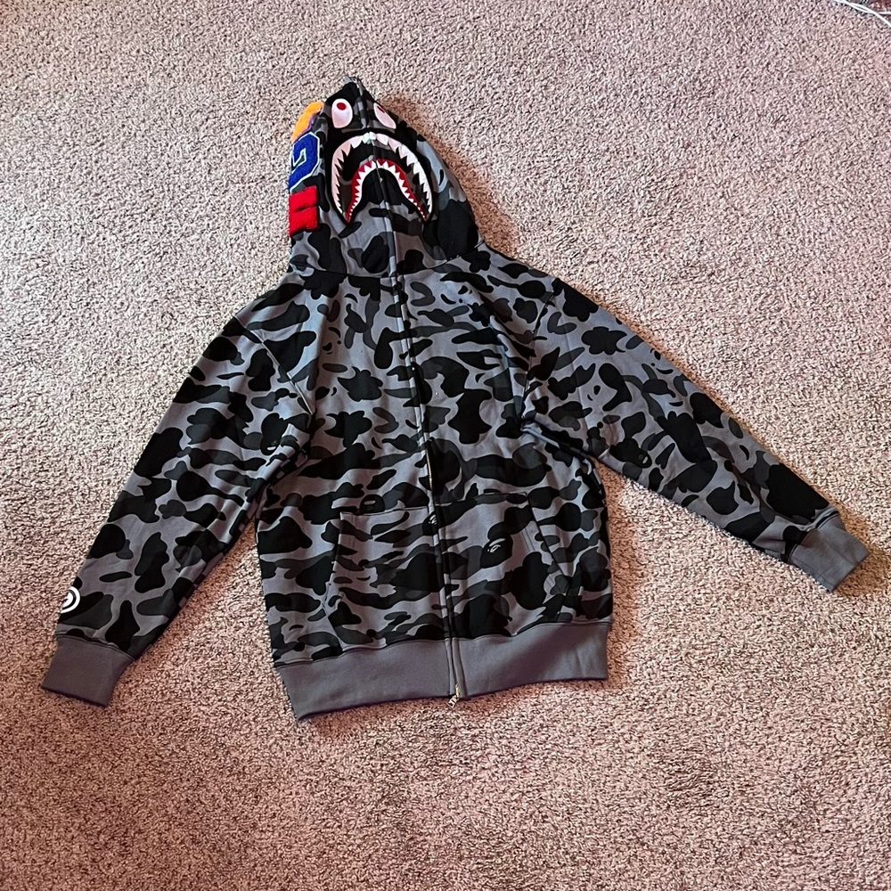 Camouflage Shark BAPE Hoodie (M)